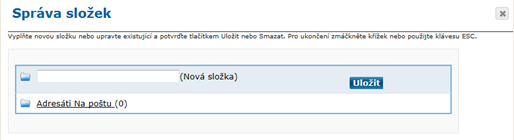 Okno správa složek